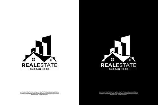 Diseño de logotipo de construcción y construcción de bienes raíces