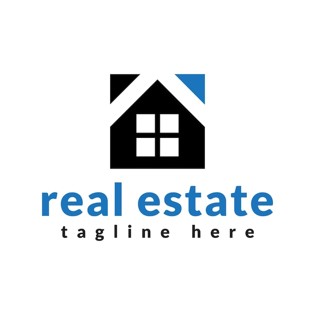 diseño del logotipo de la construcción cuadrada del hogar