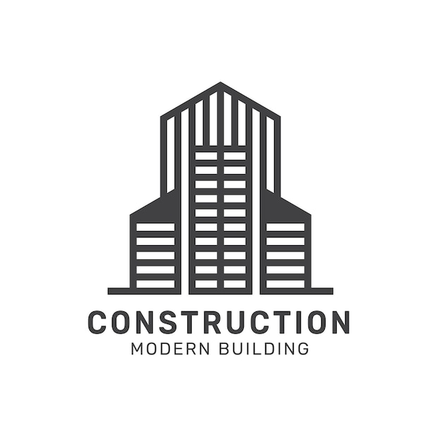 diseño de logotipo de construcción de edificios inmobiliarios resumen plantilla vectorial