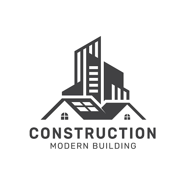 diseño de logotipo de construcción de edificios inmobiliarios resumen plantilla vectorial
