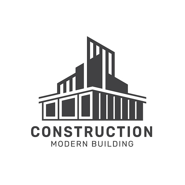 diseño de logotipo de construcción de edificios inmobiliarios resumen plantilla vectorial