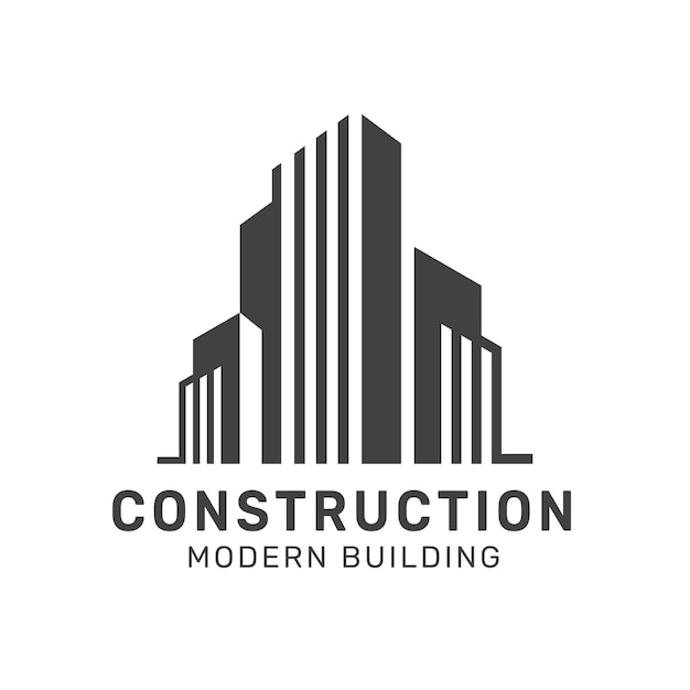 diseño de logotipo de construcción de edificios inmobiliarios resumen plantilla vectorial