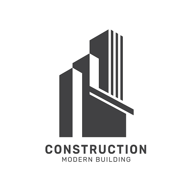 diseño de logotipo de construcción de edificios inmobiliarios resumen plantilla vectorial