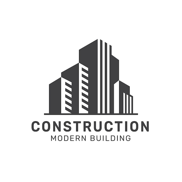 diseño de logotipo de construcción de edificios inmobiliarios resumen plantilla vectorial