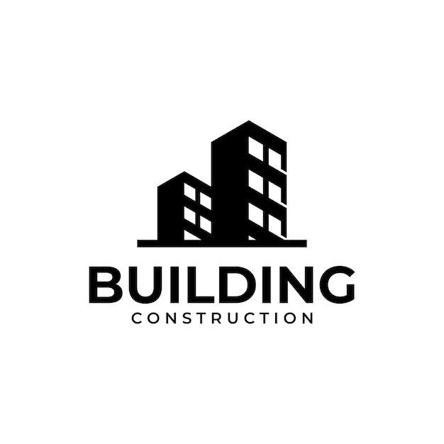 Diseño de logotipo de construcción de edificios