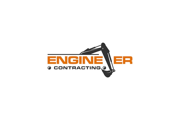 Diseño de logotipo de construcción de excavadora elemento de logotipo de excavadora equipo pesado trabajo transporte vehi