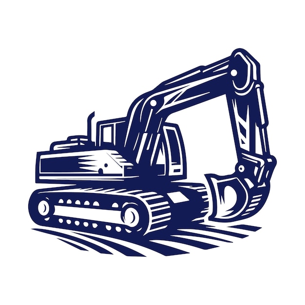 Diseño del logotipo de la construcción de la excavadora