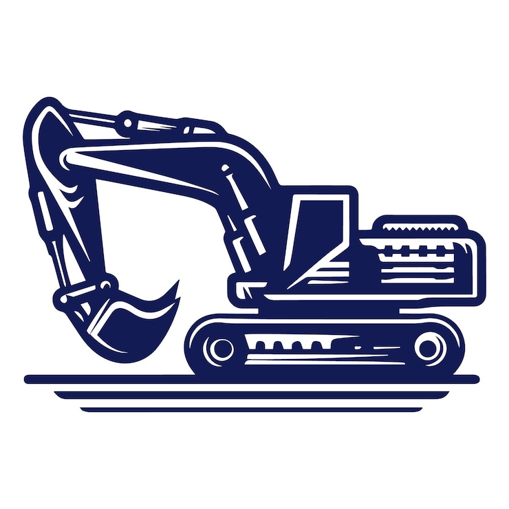 Vector diseño del logotipo de la construcción de la excavadora
