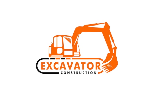 Diseño del logotipo de la construcción de la excavadora