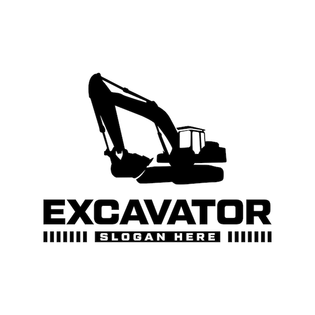 Diseño del logotipo de la construcción de la excavadora