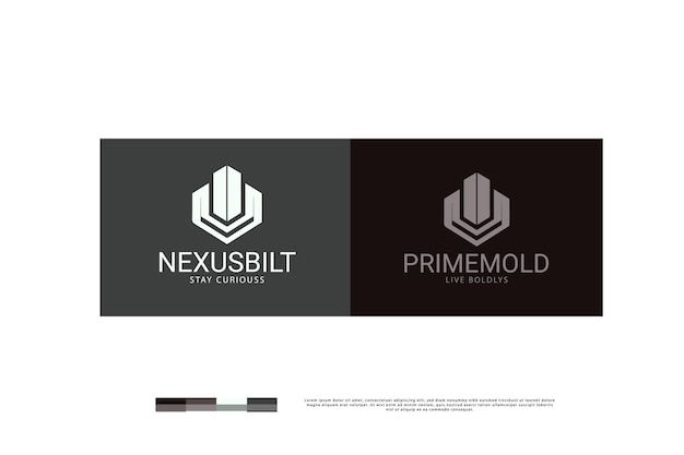 Diseño de logotipo de construcción futurista ai generado plantilla Ilustración estilo clásico