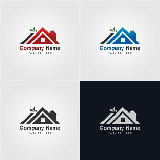 Diseño de logotipo de construcción simple y creativo de bienes raíces.