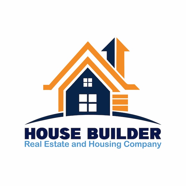 Diseño de logotipo de constructor de casas para empresas inmobiliarias y de vivienda Ilustración vectorial