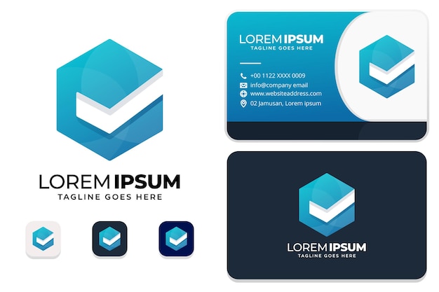 Diseño de logotipo de consultor empresarial con plantilla de tarjeta de visita