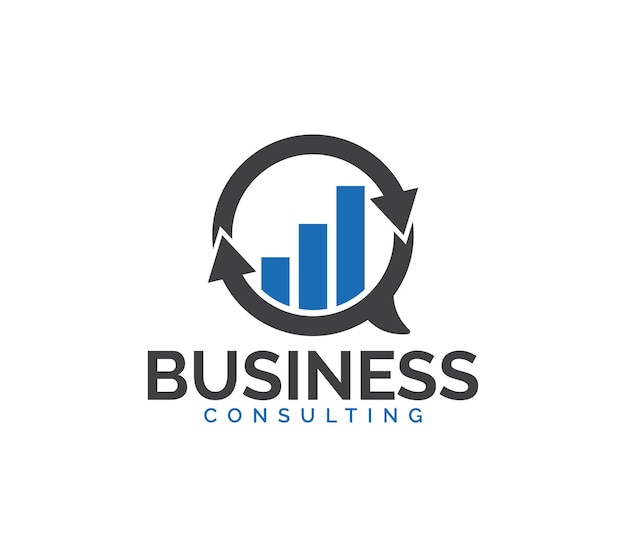 Diseño de logotipo de consultoría empresarial sobre fondo blanco Ilustración vectorial