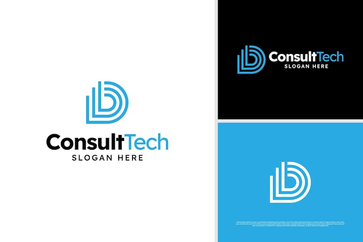 Vector diseño del logotipo de contabilidad de la letra d minimalista vectorial