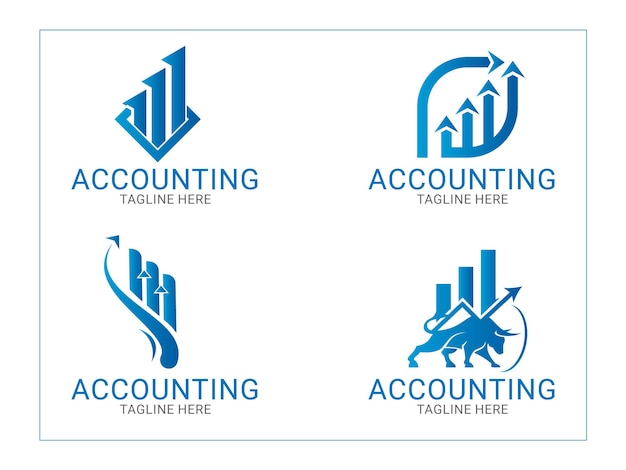 Diseño de logotipo de contabilidad plana de vector libre o plantilla de diseño de logotipo financiero