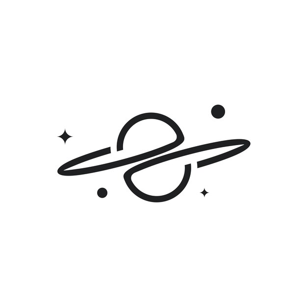 Diseño del logotipo del contorno del planeta Premium Vector