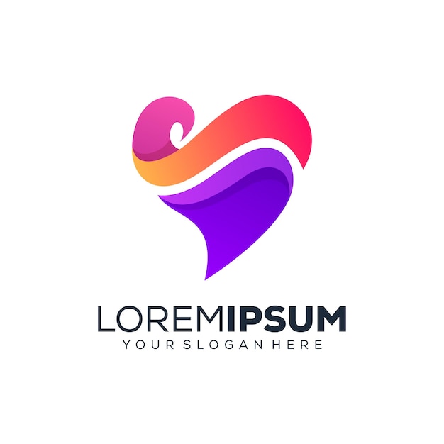 Diseño de logotipo de corazón colorido abstracto