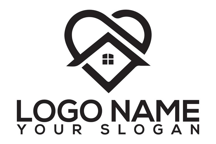 Diseño de logotipo de corazón libre de estilo minimalista vectorial