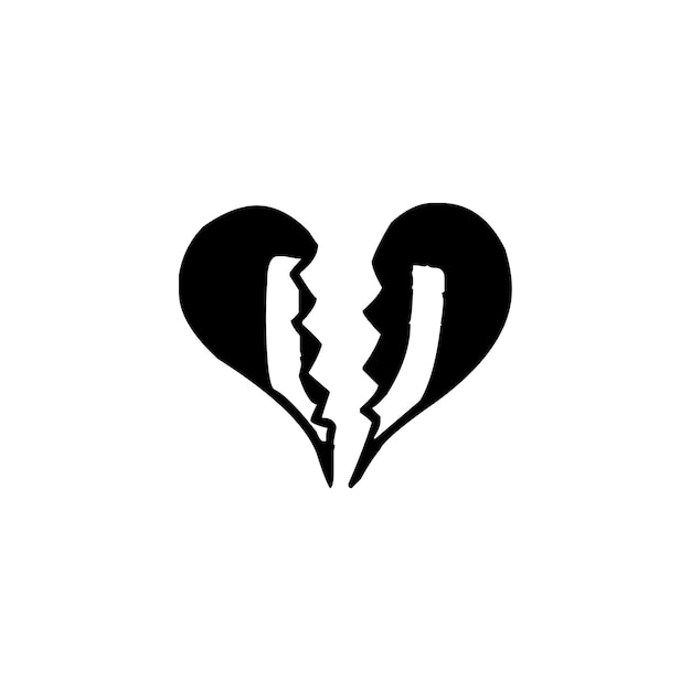 diseño del logotipo del corazón roto