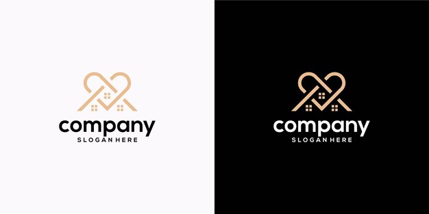 Diseño de logotipo de corazón vectorial libre estilo mínimo vectorial