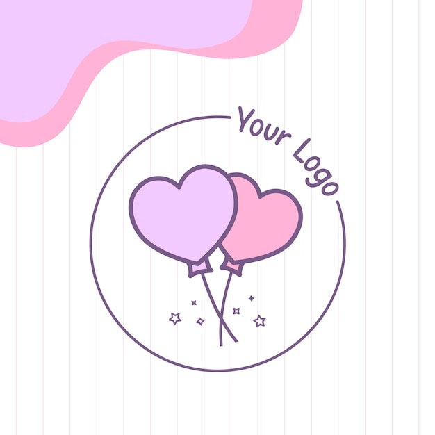 Diseño del logotipo corazones globos vector