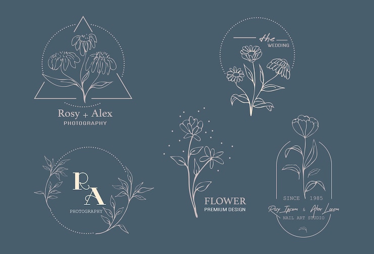 Vector diseño de logotipo de corona de hoja dibujada a mano