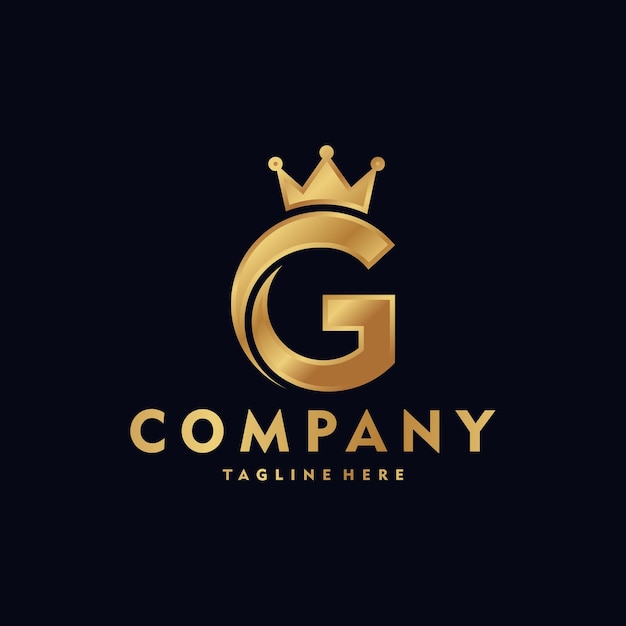 Diseño de logotipo de corona de letra G