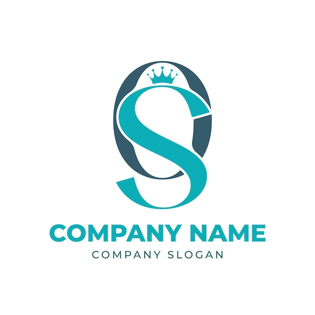 Diseño del logotipo de la corona de la letra OS SO Vector elegante