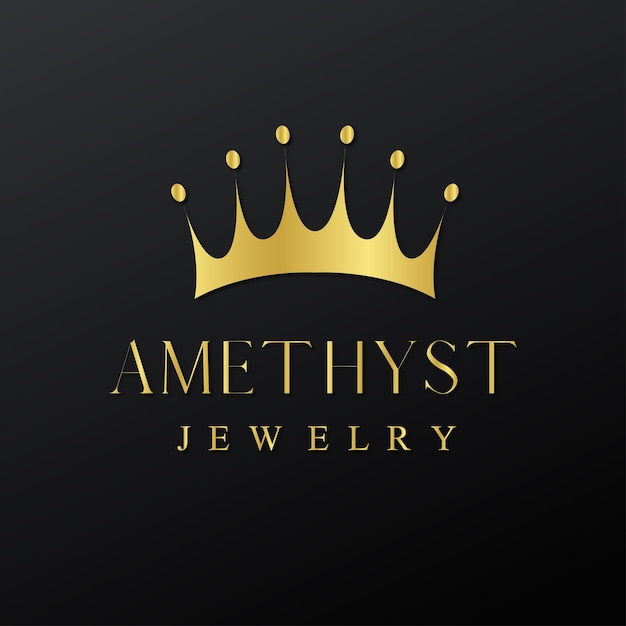 Diseño del logotipo de la corona de oro de la joyería de lujo minimalista