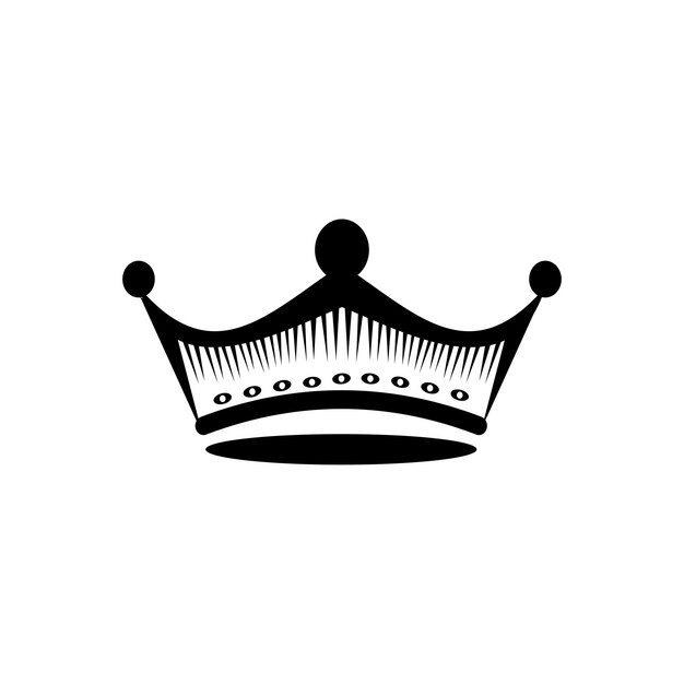 Diseño de logotipo de corona de reina y rey vintage