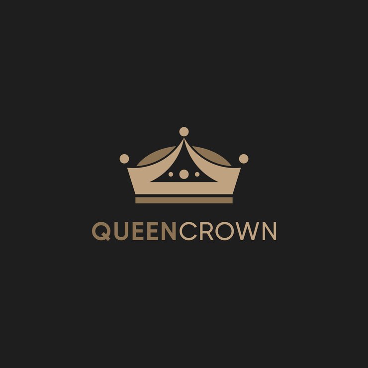 Diseño de logotipo de corona de reina simple