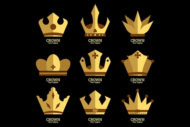 Diseño de logotipo de corona de rey de lujo vector gratuito