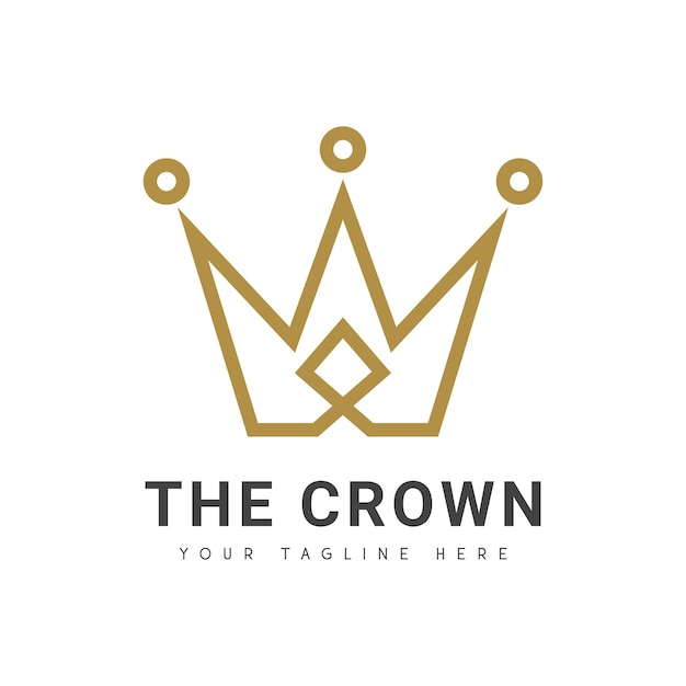 Diseño de logotipo de corona de rey real de lujo