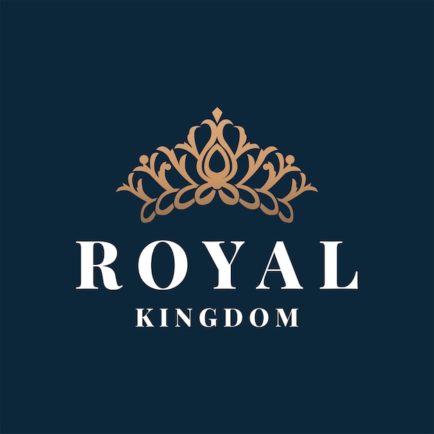 Diseño del logotipo de la corona simple hermosa joyería de lujo rey y reina princesa ilustración de la plantilla real