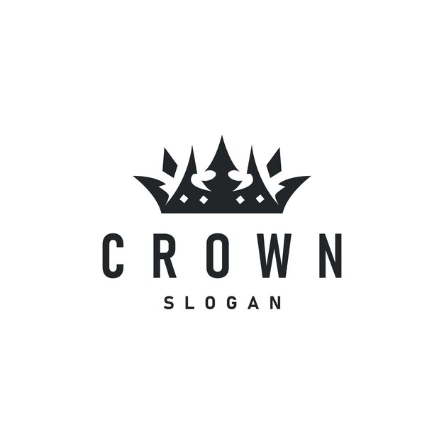 Diseño del logotipo de la corona simple hermosa joyería de lujo rey y reina princesa ilustración de la plantilla real