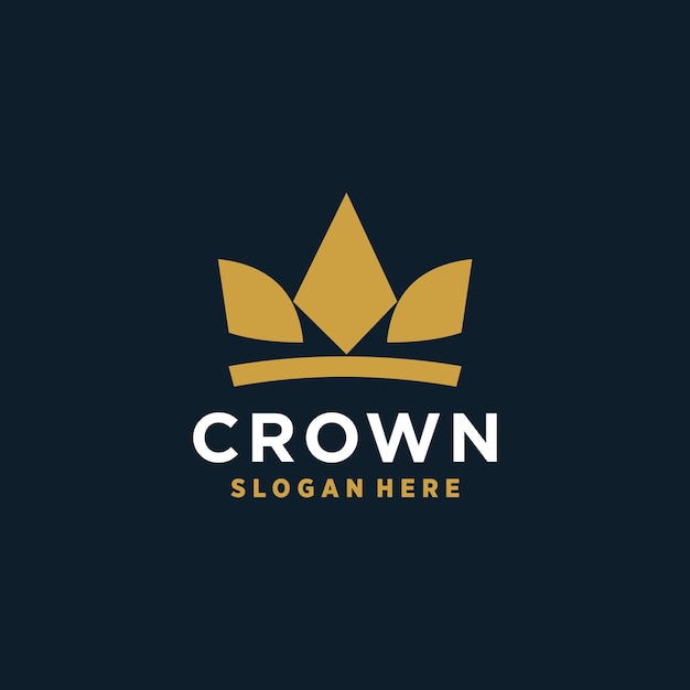 diseño del logotipo de la corona vectorial rey real reina con concepto creativo