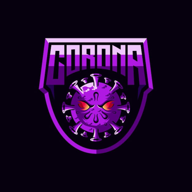 Diseño de logotipo de corona de virus