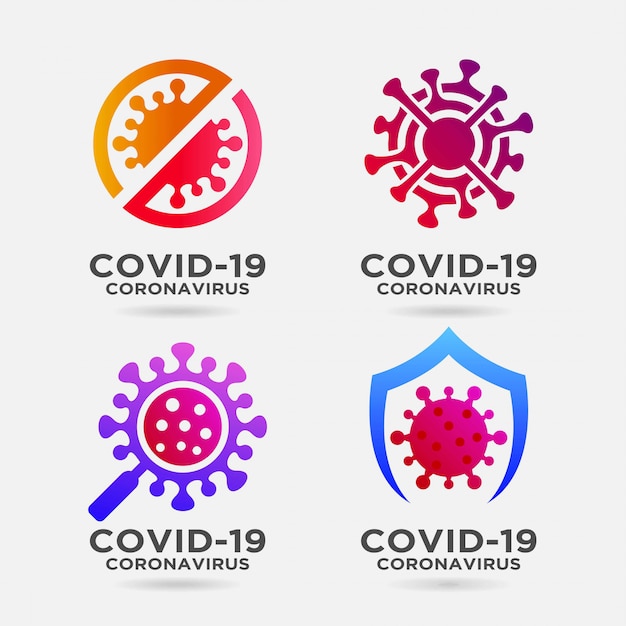 Vector diseño de logotipo de coronavirus