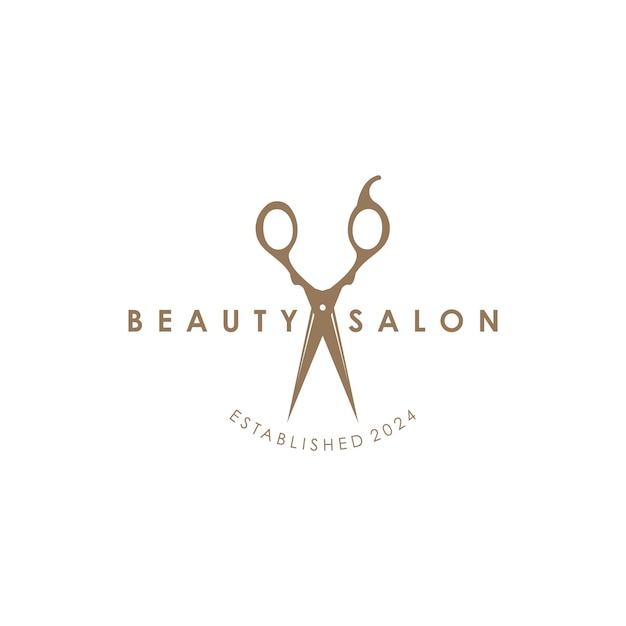 Diseño de logotipo de corte de pelo para moda con concepto creativo.