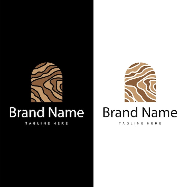 Diseño de logotipo de corteza de árbol Vector textura de madera simple Símbolo de ilustración de corteza