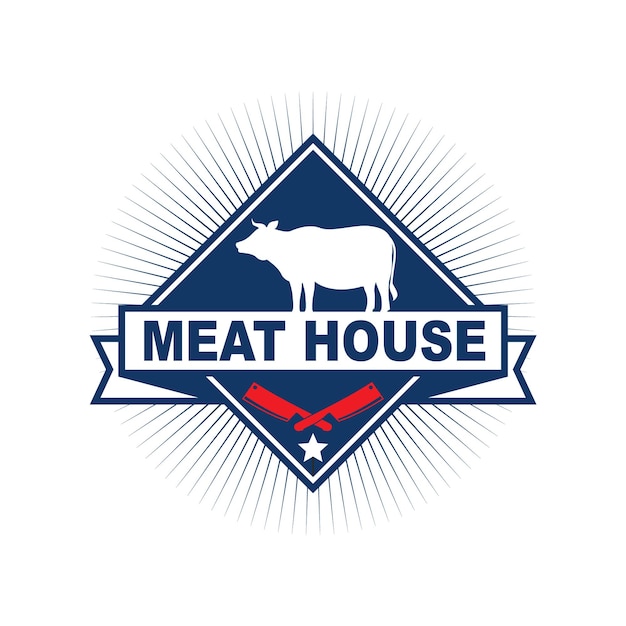 Diseño del logotipo de Cow Meat House 1