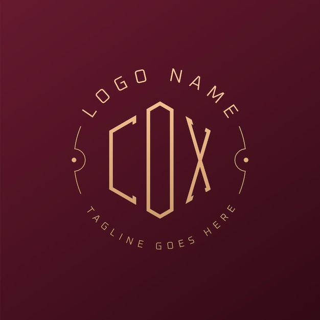 Diseño de logotipo de COX de lujo Letra elegante COX Monograma Logotipo minimalista Poligono plantilla de diseño de logotipo COX