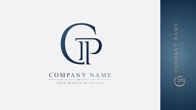 Diseño de logotipo CP inicial vectorial