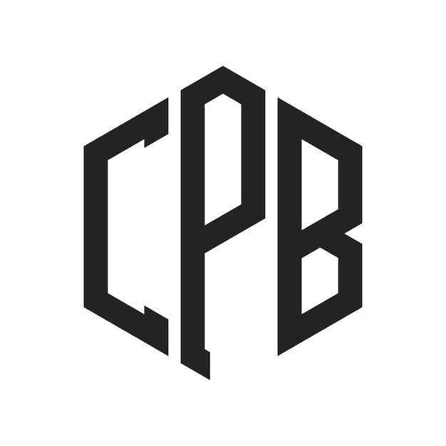 Diseño del logotipo de CPB Letra inicial Monograma de CPB Logotipo con forma de hexágono