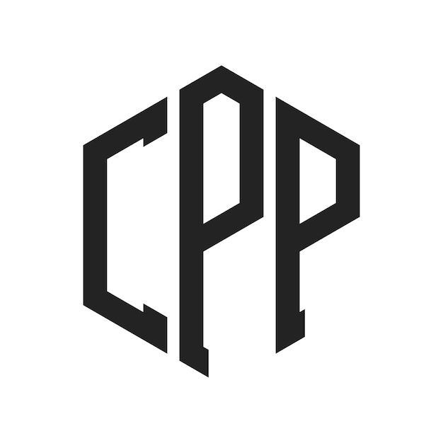 Diseño del logotipo del CPP Letra inicial Monograma del CPP Logotipo con forma de hexágono
