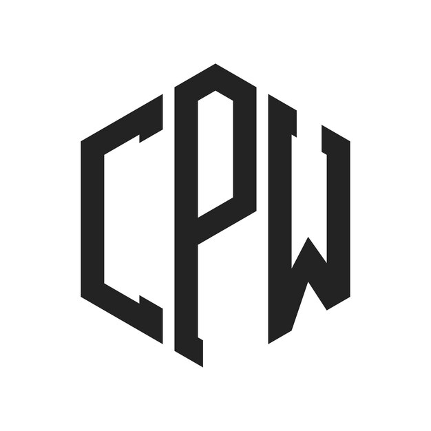 Diseño del logotipo CPW Letra inicial CPW Monograma Logotipo con forma de hexágono