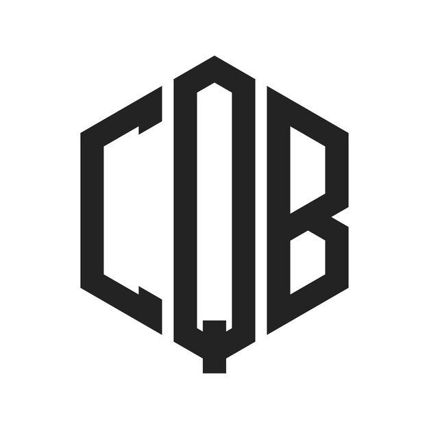 Diseño del logotipo CQB Letra inicial CQB Monograma Logotipo con forma de hexágono
