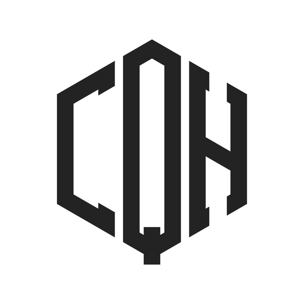 Diseño del logotipo CQH Letra inicial CQH Monograma Logotipo con forma de hexágono